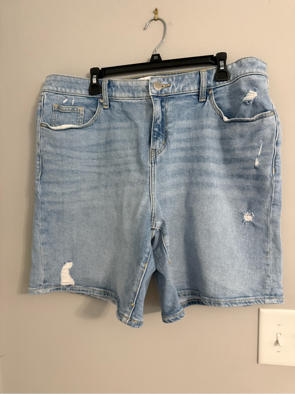 Lane Bryant Light Blue Distressed Denim Shorts